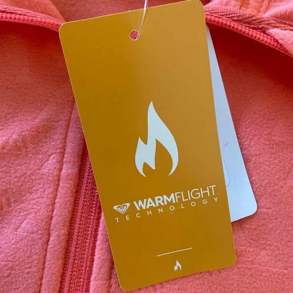 Roxy Girl Cascade Fleece Size 16 (XXL) Warm Flight Technology Front Pocket Peach - Picture 5 of 7